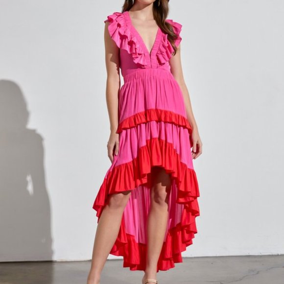 BACK CROSS RUFFLE DRESS - Picture 4 of 4